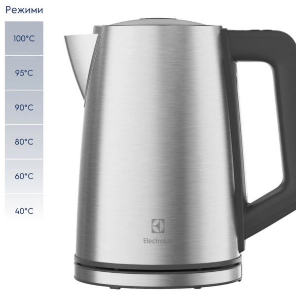 Електрочайник Electrolux E5K1-6ST на 1.7 л з дисплеєм та функцією Турбо 