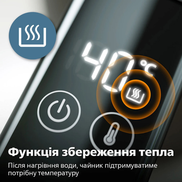 Чайник PHILIPS HD9396/90 на 1.7 л з дисплеєм та подвійними стінками
