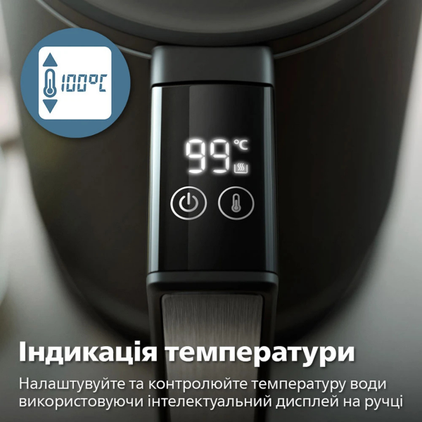 Чайник PHILIPS HD9396/90 на 1.7 л з дисплеєм та подвійними стінками