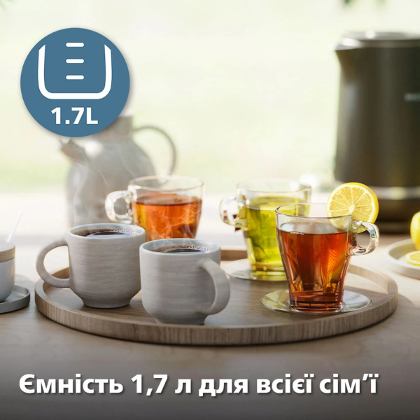 Чайник PHILIPS HD9396/90 на 1.7 л з дисплеєм та подвійними стінками