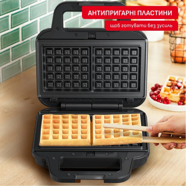 Бутербродниця TEFAL SW383D10 3в1 зі змінними антипригарними пластинами для сендвічів, вафель та паніні