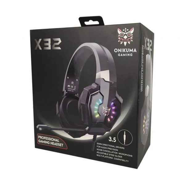 Геймерські навушники ONIKUMA X32 з RGB підсвіткою та мікрофоном