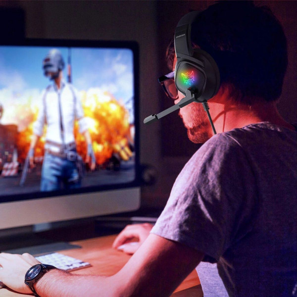 Игровые наушники ONIKUMA K19 с 3D Surround Sound и LED-подсветкой для геймеров