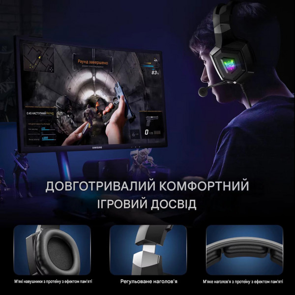 Ігрові навушники ONIKUMA K8 RGB з мікрофоном і підсвіткою