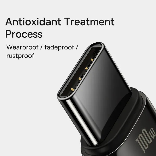 Кабель Baseus Tungsten Gold USB-A to Type-C 2 м, 100W для швидкої зарядки та синхронізації даних
