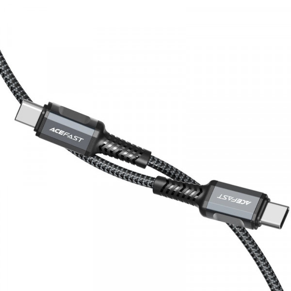 Кабель ACEFAST C1-03 Type-C to Type-C 60W 1.2 м з нейлоновим обплетенням для швидкої та безпечної зарядки