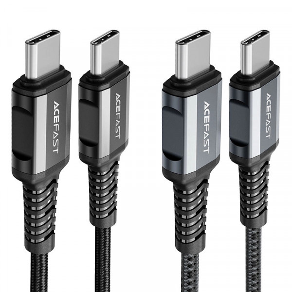 Кабель ACEFAST C1-03 Type-C to Type-C 60W 1.2 м з нейлоновим обплетенням для швидкої та безпечної зарядки