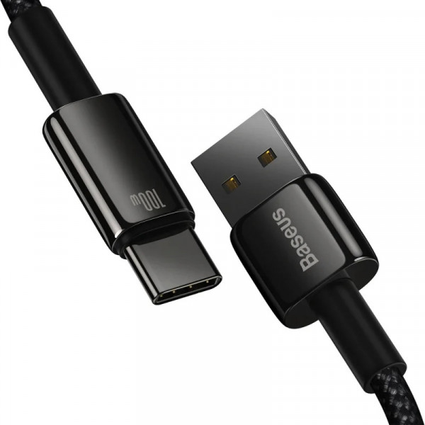 Кабель Baseus Tungsten Gold Fast Charging Data Cable USB to Type-C 100W 2 м для швидкої зарядки та передачі даних