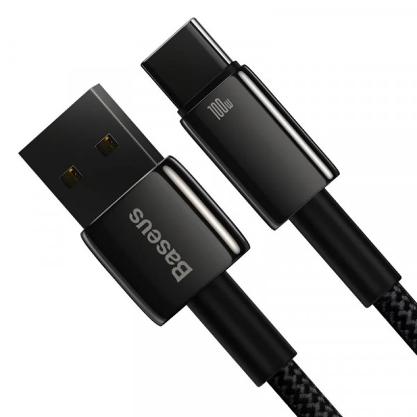 Кабель Baseus Tungsten Gold Fast Charging Data Cable USB to Type-C 100W 2 м для швидкої зарядки та передачі даних