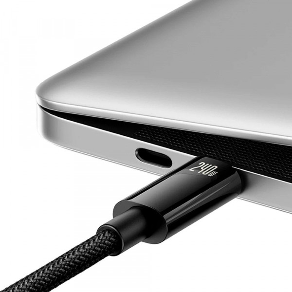 Кабель Baseus Tungsten Gold Fast Charging Data Cable Type-C to Type-C 240W 2 м для надшвидкої зарядки