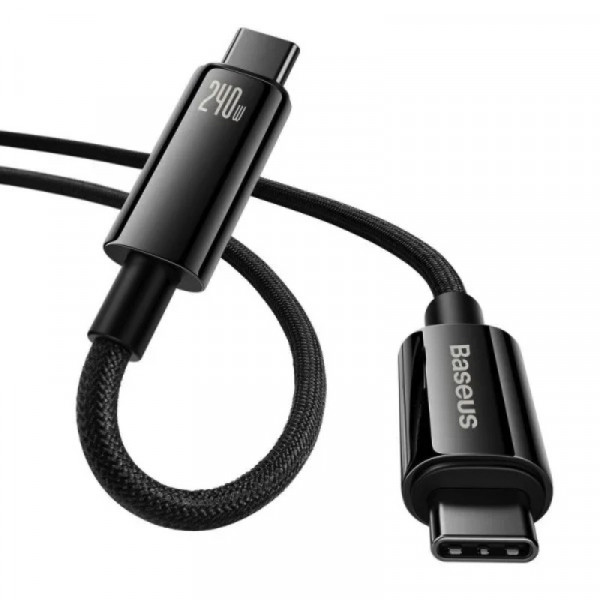 Кабель Baseus Tungsten Gold Fast Charging Data Cable Type-C to Type-C 240W 2 м для надшвидкої зарядки