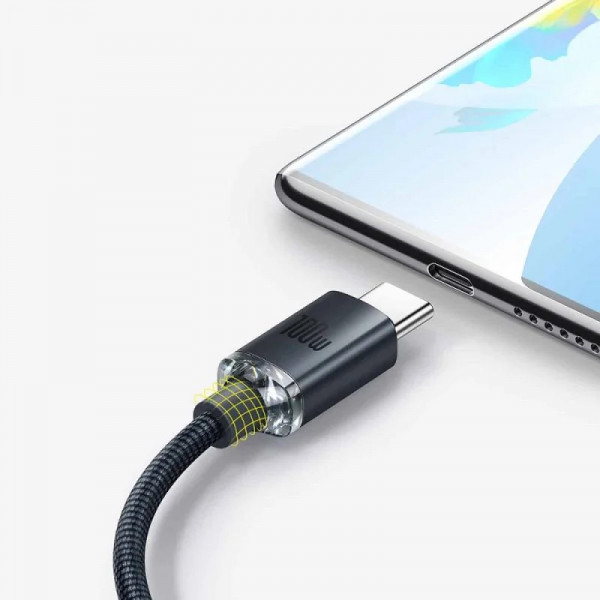 Кабель Baseus Crystal Shine USB to Type-C 100W 1.2 м для швидкої зарядки та стабільної передачі даних