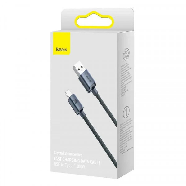 Кабель Baseus Crystal Shine USB to Type-C 100W 1.2 м для швидкої зарядки та стабільної передачі даних