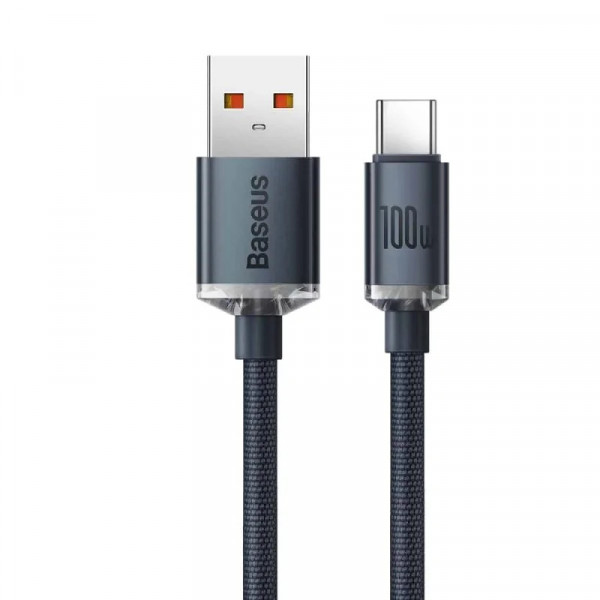 Кабель Baseus Crystal Shine USB to Type-C 100W 1.2 м для швидкої зарядки та стабільної передачі даних
