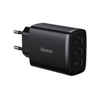 Сетевое зарядное устройство Baseus Compact Charger 3U 17W с 3 портами USB для одновременной зарядки гаджетов