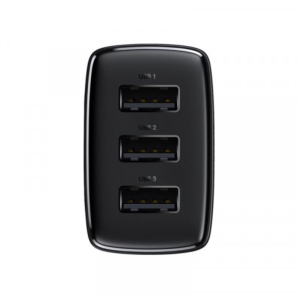 Мережевий зарядний пристрій Baseus Compact Charger 3U 17W з 3 портами USB для одночасної зарядки гаджетів