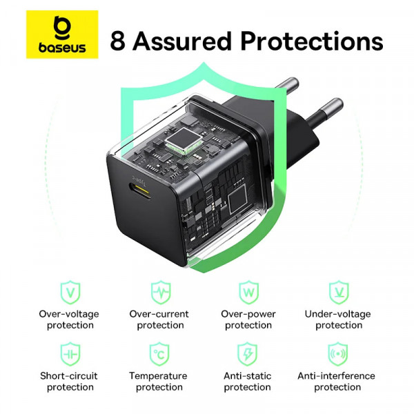 Мережевий зарядний пристрій Baseus Palm Fast Charger 1C 20W Type-C з підтримкою Power Delivery