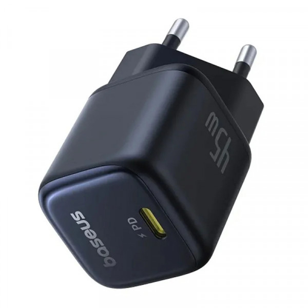 Мережевий зарядний пристрій Baseus PicoGo GaN 45W Type-C для швидкої зарядки гаджетів