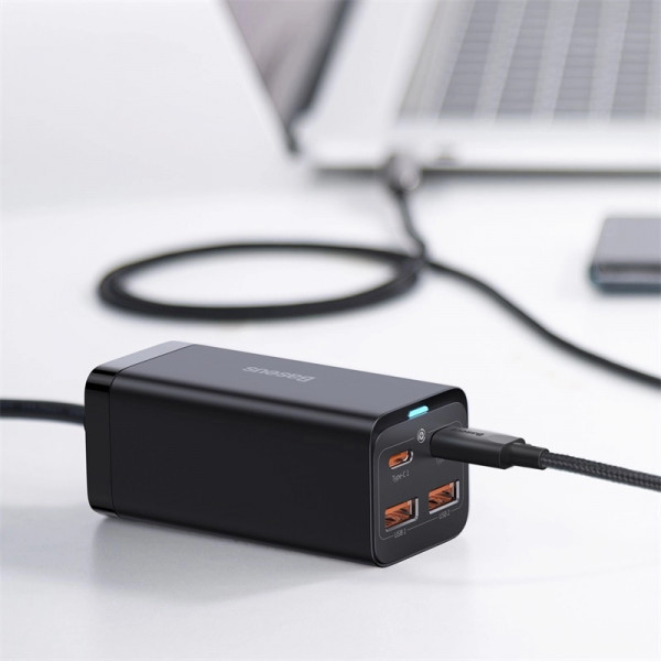 Мережевий зарядний пристрій Baseus GaN3 Pro 100W 2USB 2Type-C для швидкої зарядки