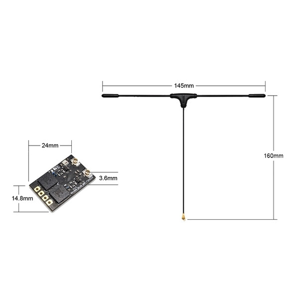 Приемник Foxeer ELRS 868–915MHz Diversity для FPV-дронов с двумя антеннами и стабильной связью