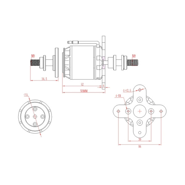 Мотор EMAX GT3526/04 KV870 1150 Вт для авіамоделей із високою продуктивністю