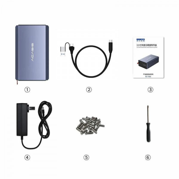Корпус для зовнішнього накопичувача ACASIS EC-7352 USB 3.0 з підтримкою RAID та ємністю до 60 ТБ
