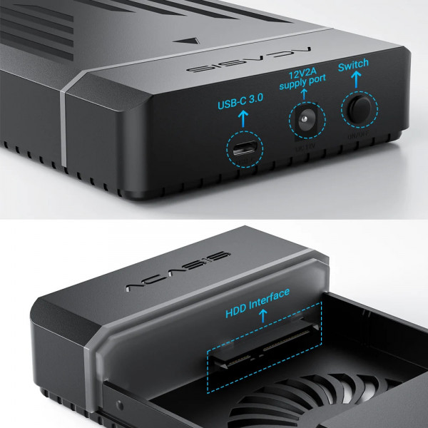 Корпус для жорсткого диска ACASIS EC-5351C USB 3.0 до 30 ТБ для SATA 2,5/3,5 дюйма