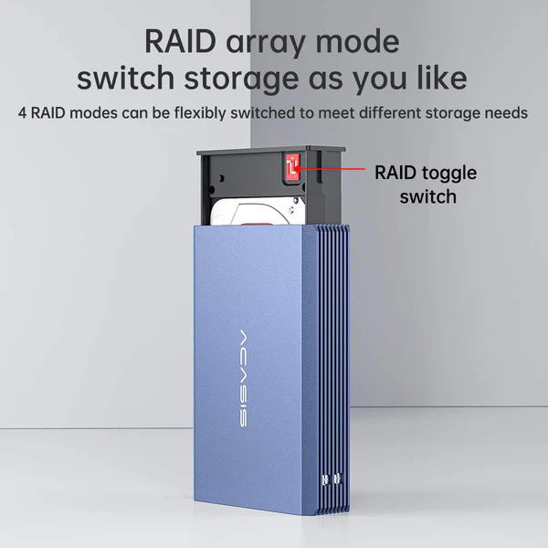 Корпус для жорстких дисків ACASIS EC-7252 USB 3.0 з підтримкою RAID до 12 ТБ для SATA HDD/SSD 2,5 дюйма