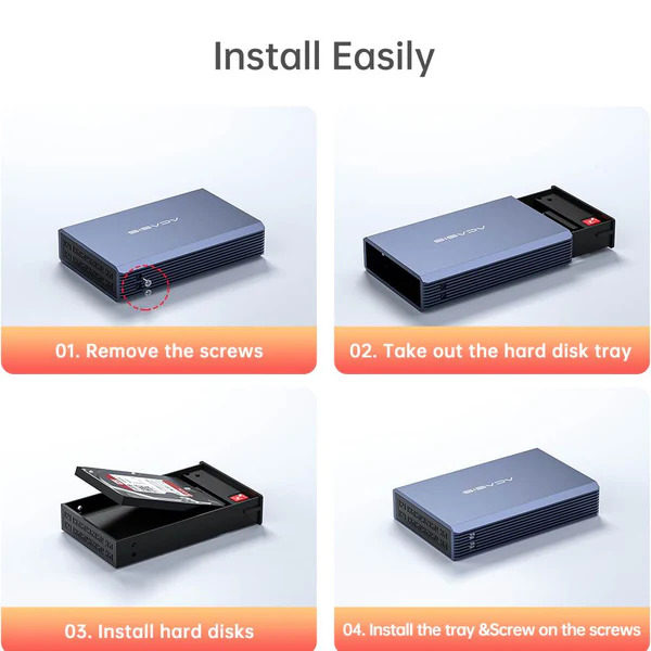 Корпус для жорстких дисків ACASIS EC-7252 USB 3.0 з підтримкою RAID до 12 ТБ для SATA HDD/SSD 2,5 дюйма