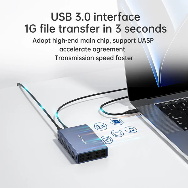 Корпус для жорстких дисків ACASIS EC-7252 USB 3.0 з підтримкою RAID до 12 ТБ для SATA HDD/SSD 2,5 дюйма
