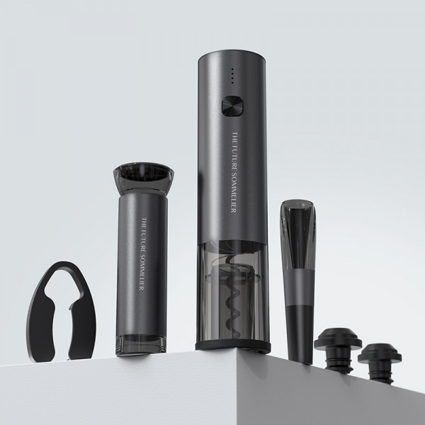 Электрический открыватель для вина CircleJoy TFS-005 7-в-1 с вакуумным насосом для сохранения свежести вина