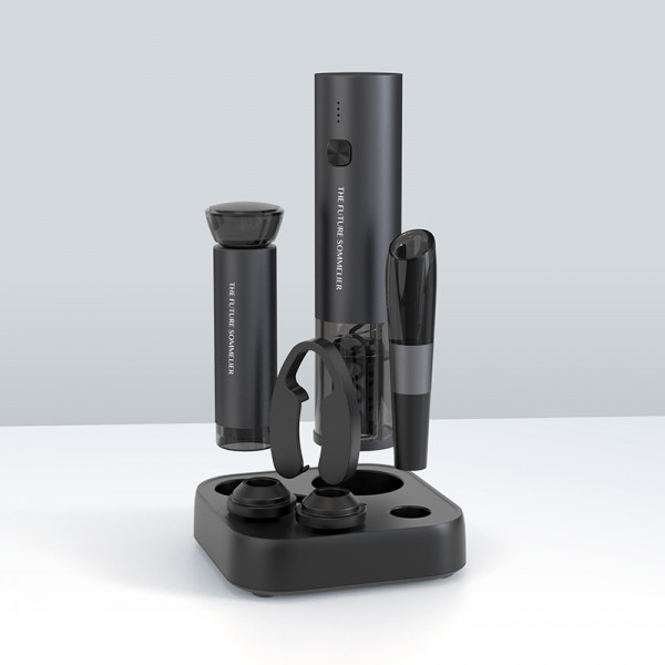 Электрический открыватель для вина CircleJoy TFS-005 7-в-1 с вакуумным насосом для сохранения свежести вина
