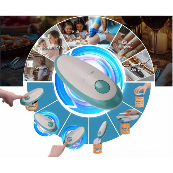 Электрический консервный нож CIRCLE JOY с управлением одним касанием и безопасным открыванием банок