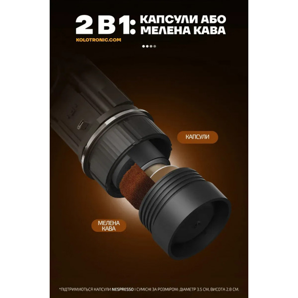 Портативная аккумуляторная кофеварка CIRCLE JOY LESPRESSO с манометром для капсул и молотого кофе