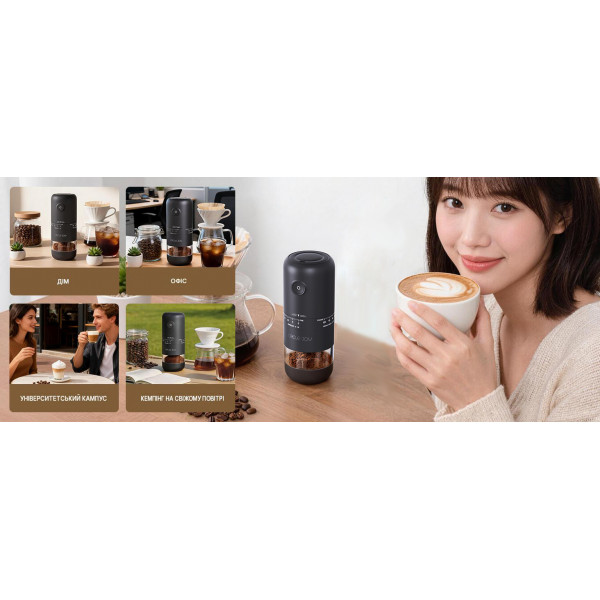 Электрическая кофемолка Circle Joy Lomo ULTRA с керамическими жерновами и 100 уровнями помола