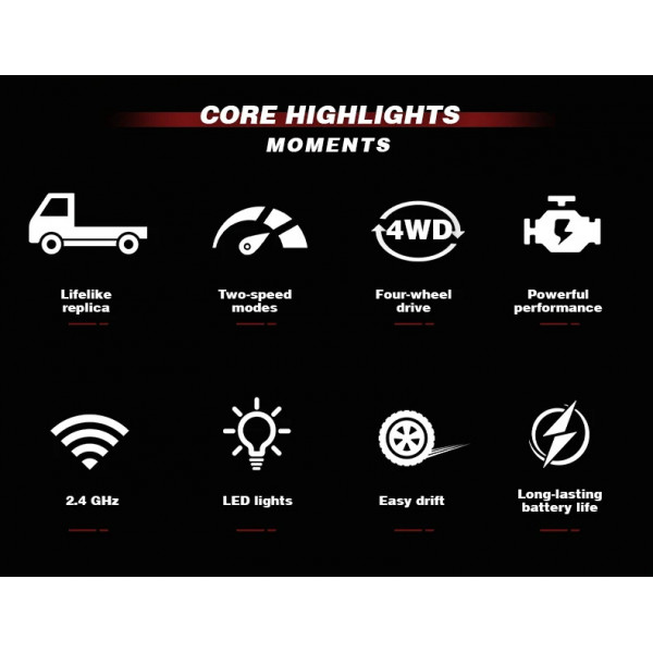 Мини-грузовик на радиоуправлении K60 1:64 4WD Drift с LED-подсветкой для эффектных дрифт-заездов