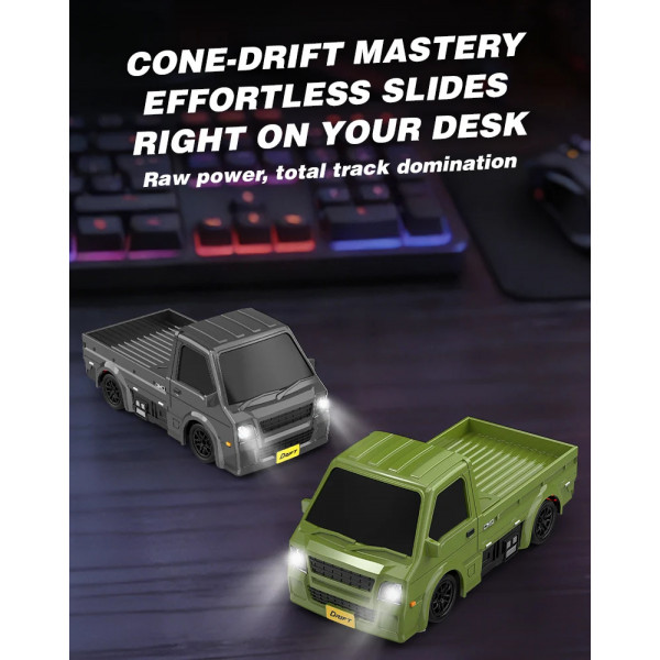 Мини-грузовик на радиоуправлении K60 1:64 4WD Drift с LED-подсветкой для эффектных дрифт-заездов