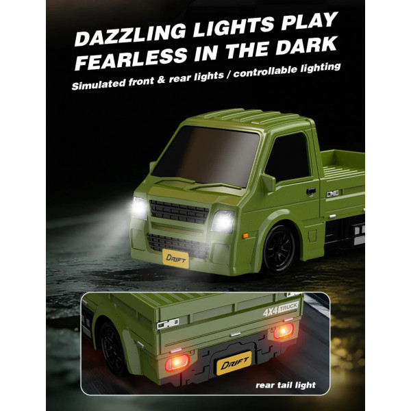 Мини-грузовик на радиоуправлении K60 1:64 4WD Drift с LED-подсветкой для эффектных дрифт-заездов