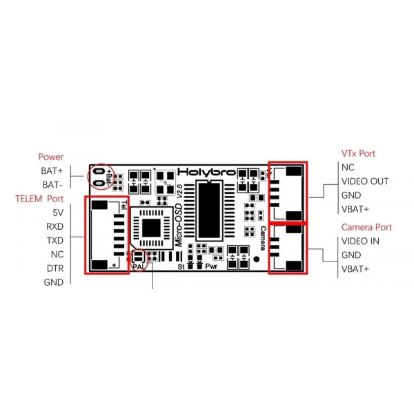 Модуль Holybro Micro OSD V2 для накладання телеметрії на FPV відео з підтримкою Pixhawk4