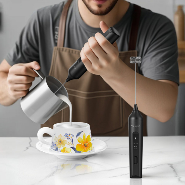 Електричний спінювач молока Circle Joy M3 CJ-EMF09 з 3 режимами швидкості для ніжної молочної піни
