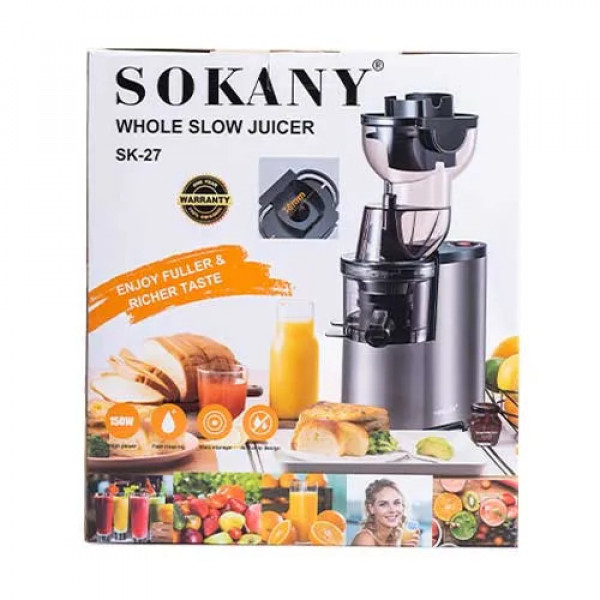 Соковыжималка шнековая Sokany SK-27 150 Вт с емкостью 600 мл и системой без капель