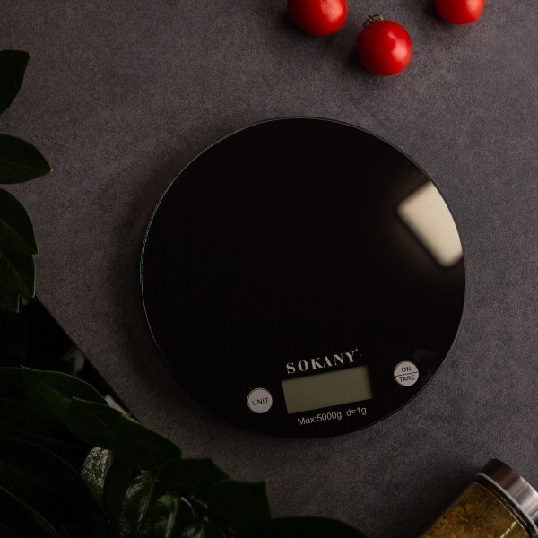Кухонні електронні ваги SOKANY SK-19023 до 5 кг з функцією тари та LCD-дисплеєм