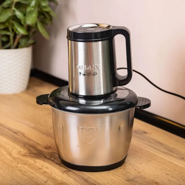 Чопер кухонный SOKANY SK-06026 600 Вт с чашей 2,5 л и 4 ножами для быстрого измельчения
