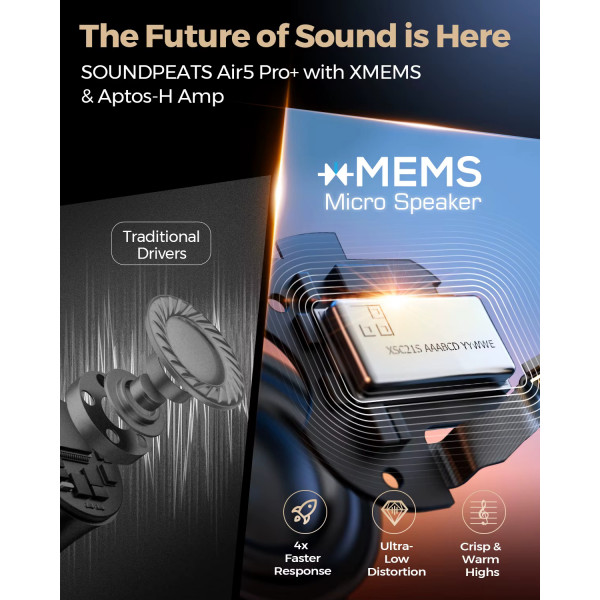 Беспроводные наушники SOUNDPEATS Air5 Pro plus xMEMS с ANC и Hi-Res звуком