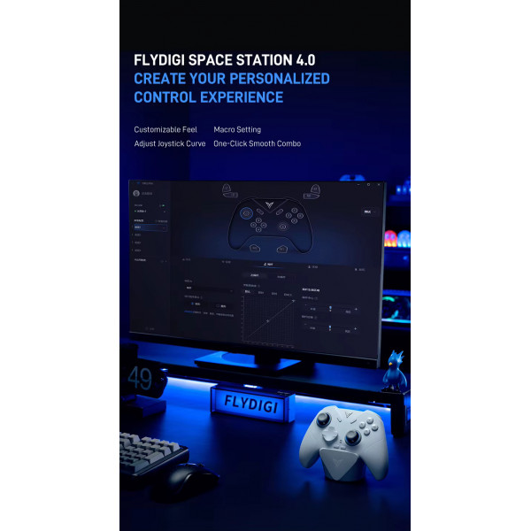 Бездротовий геймпад Flydigi Direwolf 4 з регульованим натягом джойстиків та тригерами Холла