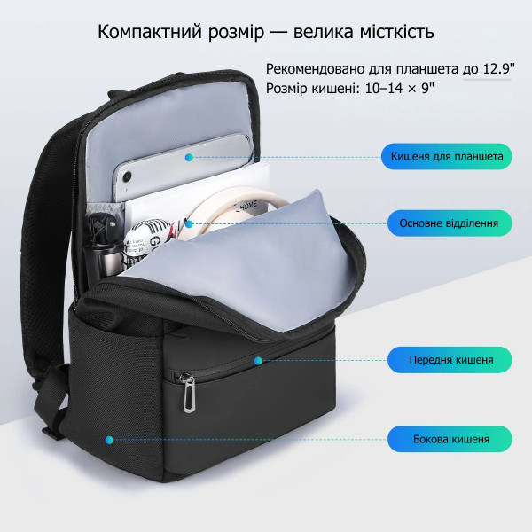 Міський рюкзак Mark Ryden MR9809D для ноутбука 14" з USB-портом та дихаючою спинкою