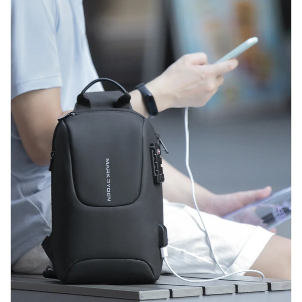 Рюкзак-слінг Mark Ryden MR7039 для планшета 9.7" з TSA-замком та USB-портом
