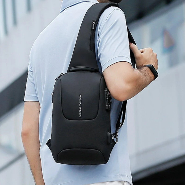 Рюкзак-слінг Mark Ryden MR7039 для планшета 9.7" з TSA-замком та USB-портом