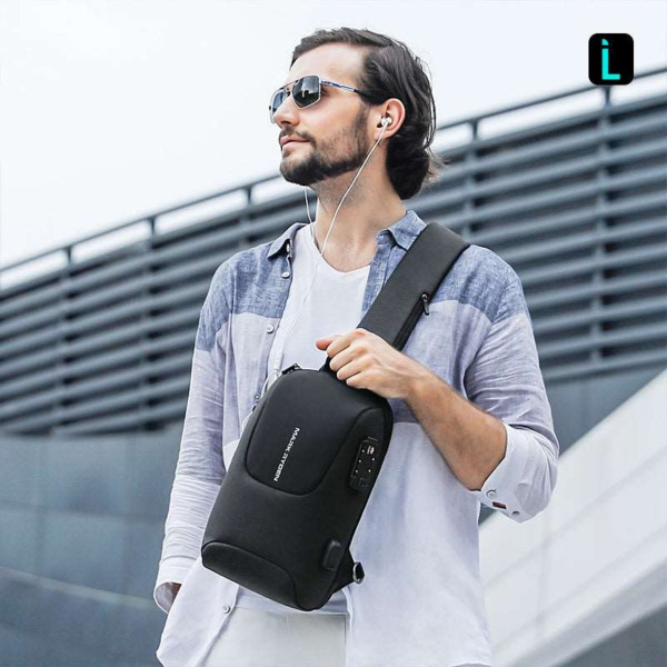 Рюкзак-слінг Mark Ryden MR7039 для планшета 9.7" з TSA-замком та USB-портом