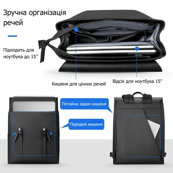 Рюкзак-ролтоп Mark Ryden MR1622 для ноутбука 15.6" із захистом від вологи та USB-портом